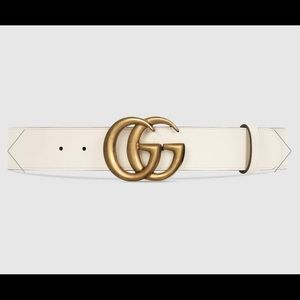 White Double G Belt
